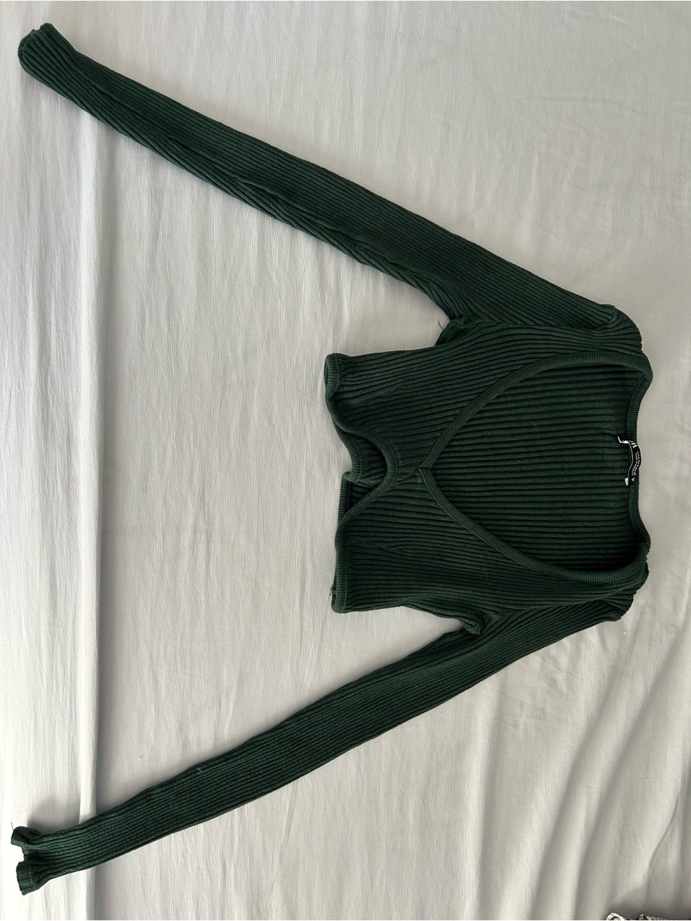 Zara Ribbed Long-Sleeve Crop Top